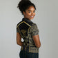 Egypt The Lotus Women Polo Shirt Gold Bloom Hieroglyphic Patterns