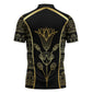 Egypt The Lotus Zipper Polo Shirt Gold Bloom Hieroglyphic Patterns