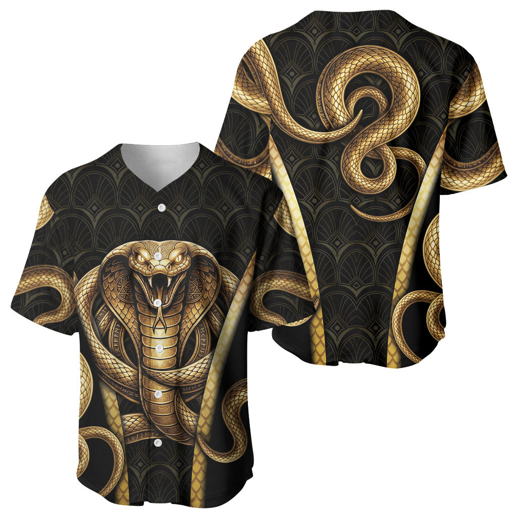 Egypt Uraeus Baseball Jersey Gold Cobra Luxury Style