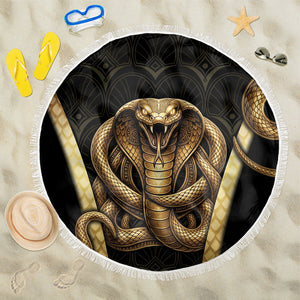 Egypt Uraeus Beach Blanket Gold Cobra Luxury Style