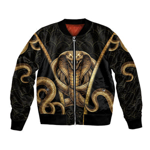 Egypt Uraeus Bomber Jacket Gold Cobra Luxury Style
