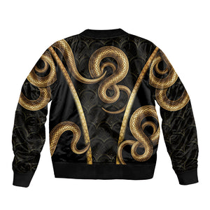 Egypt Uraeus Bomber Jacket Gold Cobra Luxury Style