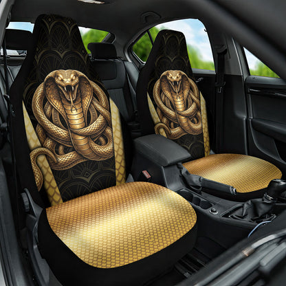 Egypt Uraeus Car Seat Cover Gold Cobra Luxury Style