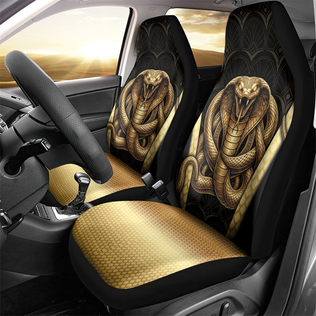 Egypt Uraeus Car Seat Cover Gold Cobra Luxury Style