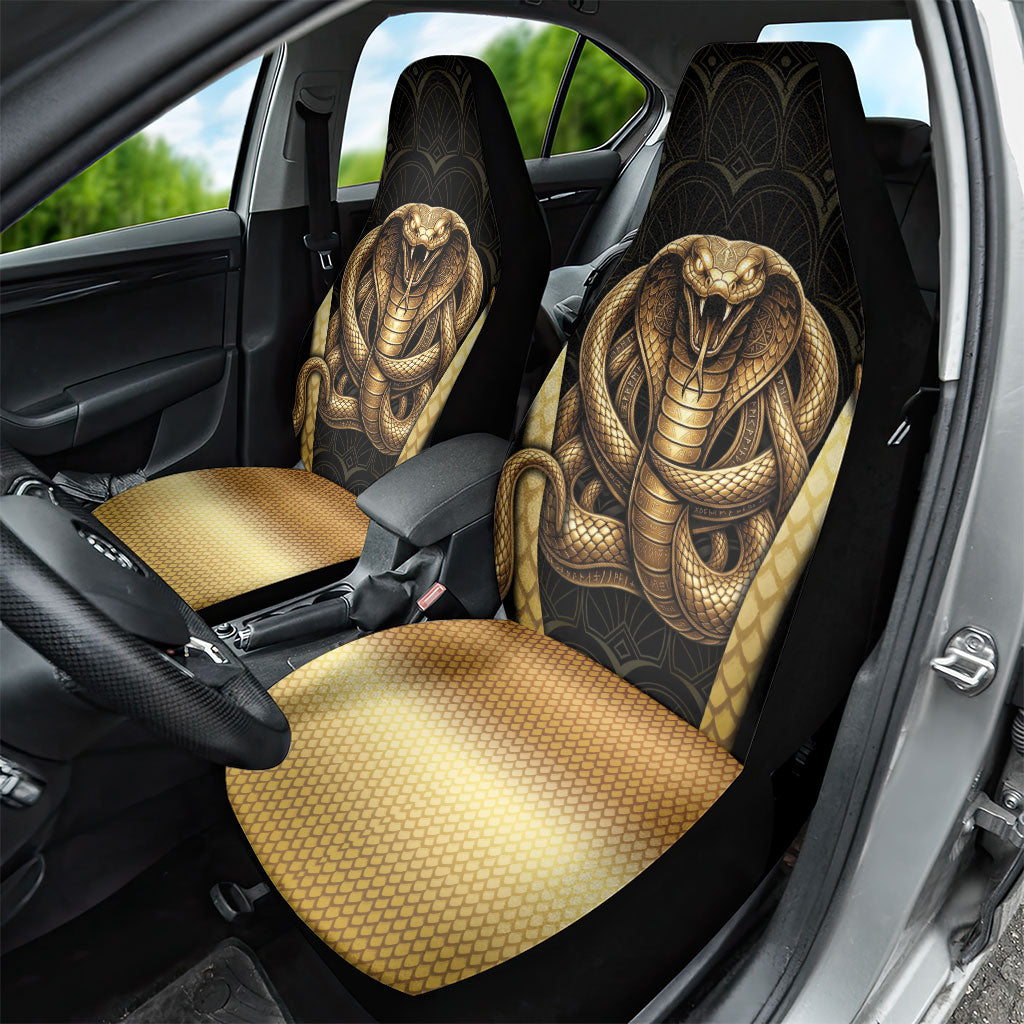 Egypt Uraeus Car Seat Cover Gold Cobra Luxury Style