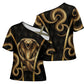 Egypt Uraeus Cross Shoulder Shirt Gold Cobra Luxury Style