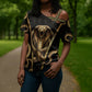 Egypt Uraeus Cross Shoulder Shirt Gold Cobra Luxury Style