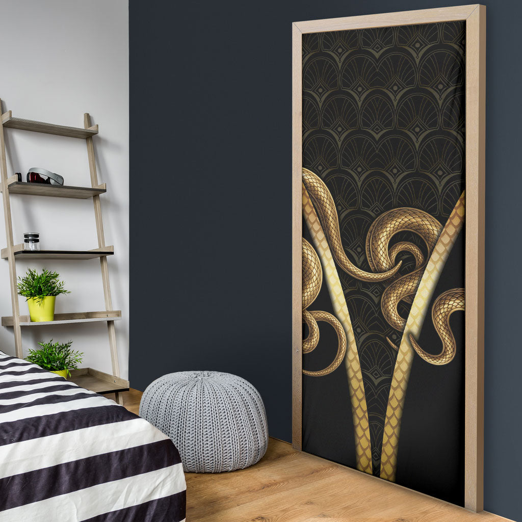 Egypt Uraeus Door Cover Gold Cobra Luxury Style