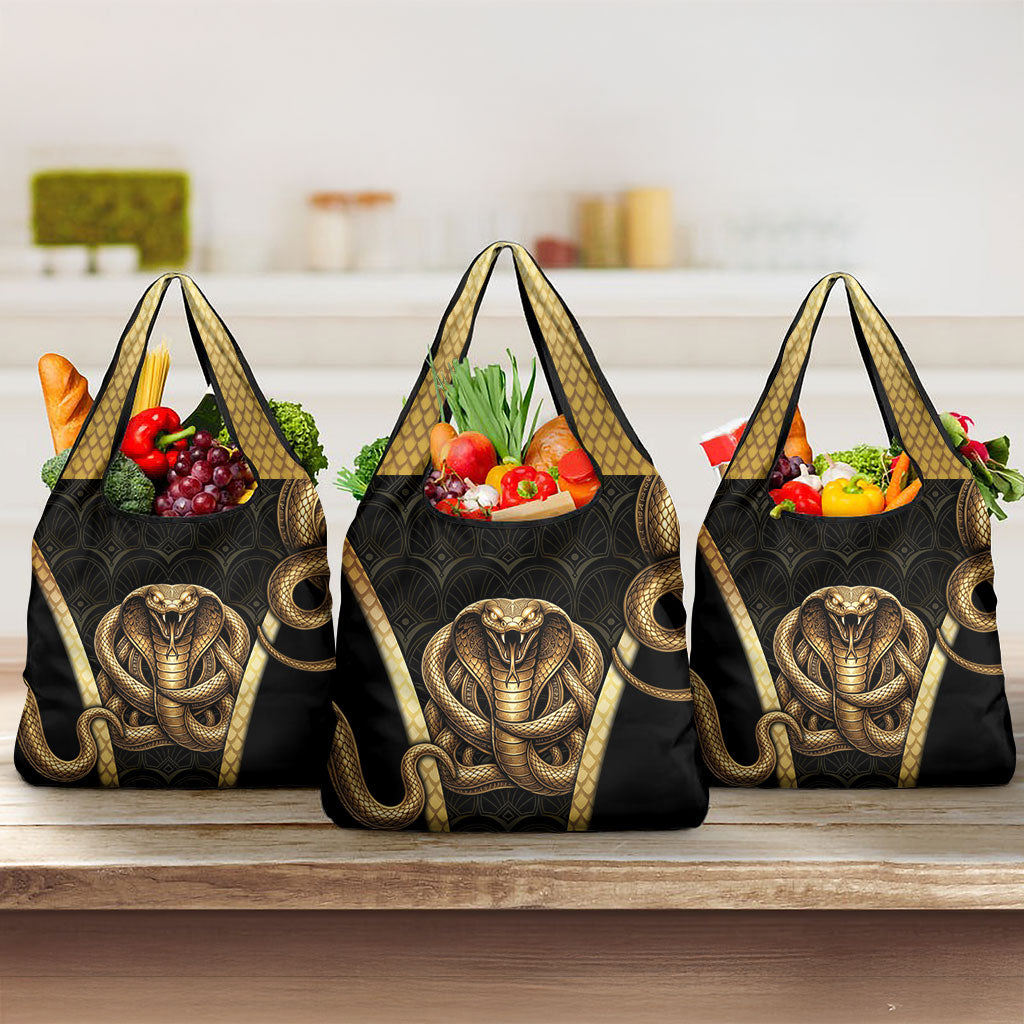 Egypt Uraeus Grocery Bag Gold Cobra Luxury Style