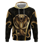 Egypt Uraeus Hoodie Gold Cobra Luxury Style