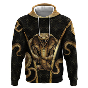 Egypt Uraeus Hoodie Gold Cobra Luxury Style