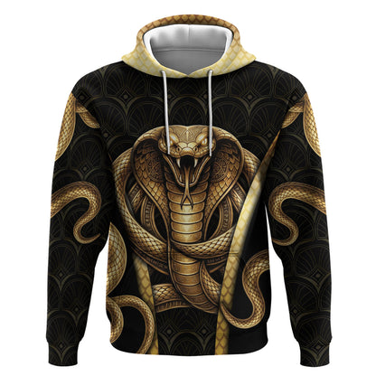 Egypt Uraeus Hoodie Gold Cobra Luxury Style