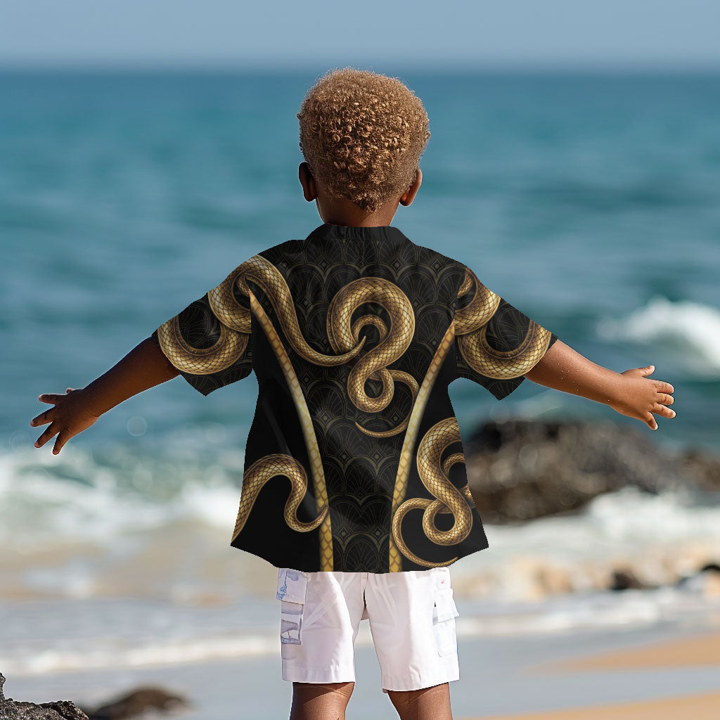 Egypt Uraeus Kid Hawaiian Shirt Gold Cobra Luxury Style