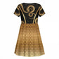 Egypt Uraeus Kid Short Sleeve Dress Gold Cobra Luxury Style