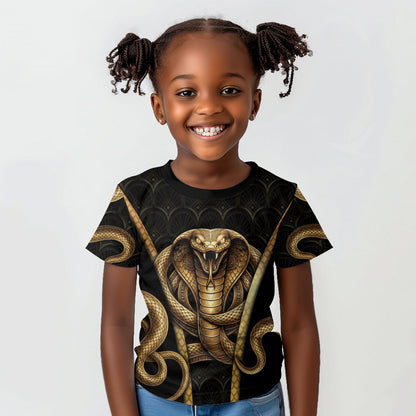 Egypt Uraeus Kid T shirt Gold Cobra Luxury Style