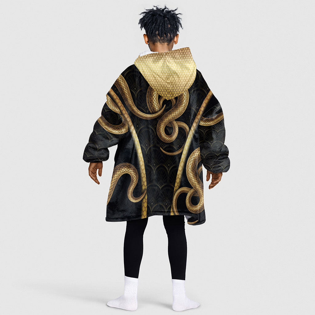Egypt Uraeus Kid Wearable Blanket Hoodie Gold Cobra Luxury Style