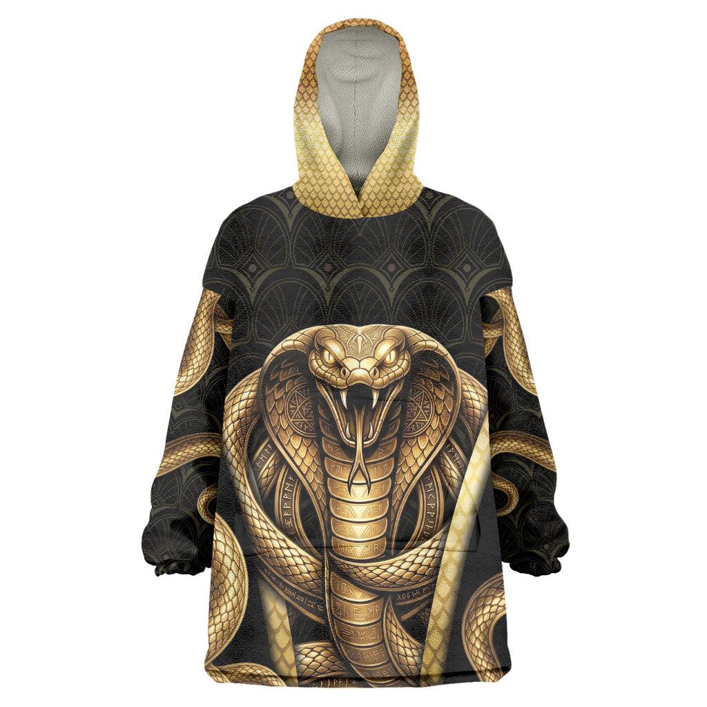Egypt Uraeus Kid Wearable Blanket Hoodie Gold Cobra Luxury Style