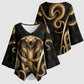 Egypt Uraeus Kimono Sleeve Blouse Gold Cobra Luxury Style