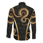 Egypt Uraeus Long Sleeve Button Shirt Gold Cobra Luxury Style