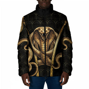 Egypt Uraeus Padded Jacket Gold Cobra Luxury Style