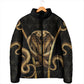 Egypt Uraeus Padded Jacket Gold Cobra Luxury Style