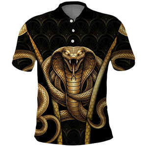 Egypt Uraeus Polo Shirt Gold Cobra Luxury Style