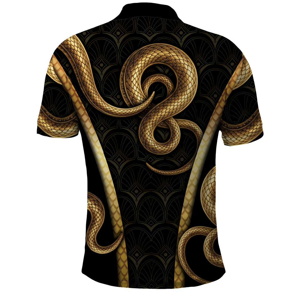 Egypt Uraeus Polo Shirt Gold Cobra Luxury Style