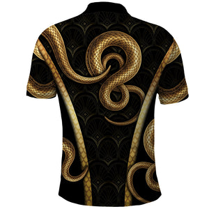 Egypt Uraeus Polo Shirt Gold Cobra Luxury Style