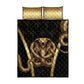 Egypt Uraeus Quilt Bed Set Gold Cobra Luxury Style