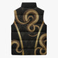 Egypt Uraeus Sleeveless Puffer Jacket Gold Cobra Luxury Style