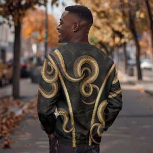 Egypt Uraeus Sweatshirt Gold Cobra Luxury Style