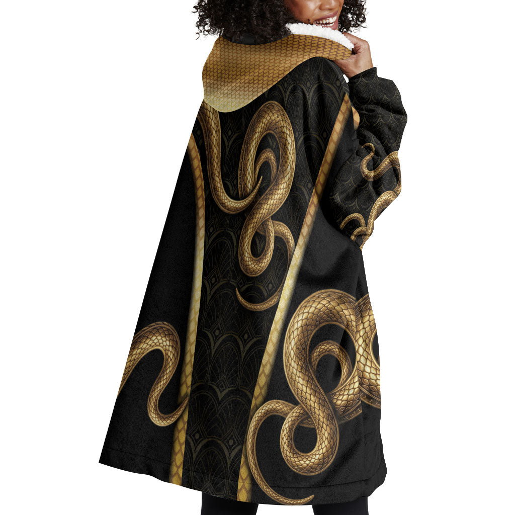 Egypt Uraeus Wearable Blanket Hoodie Gold Cobra Luxury Style
