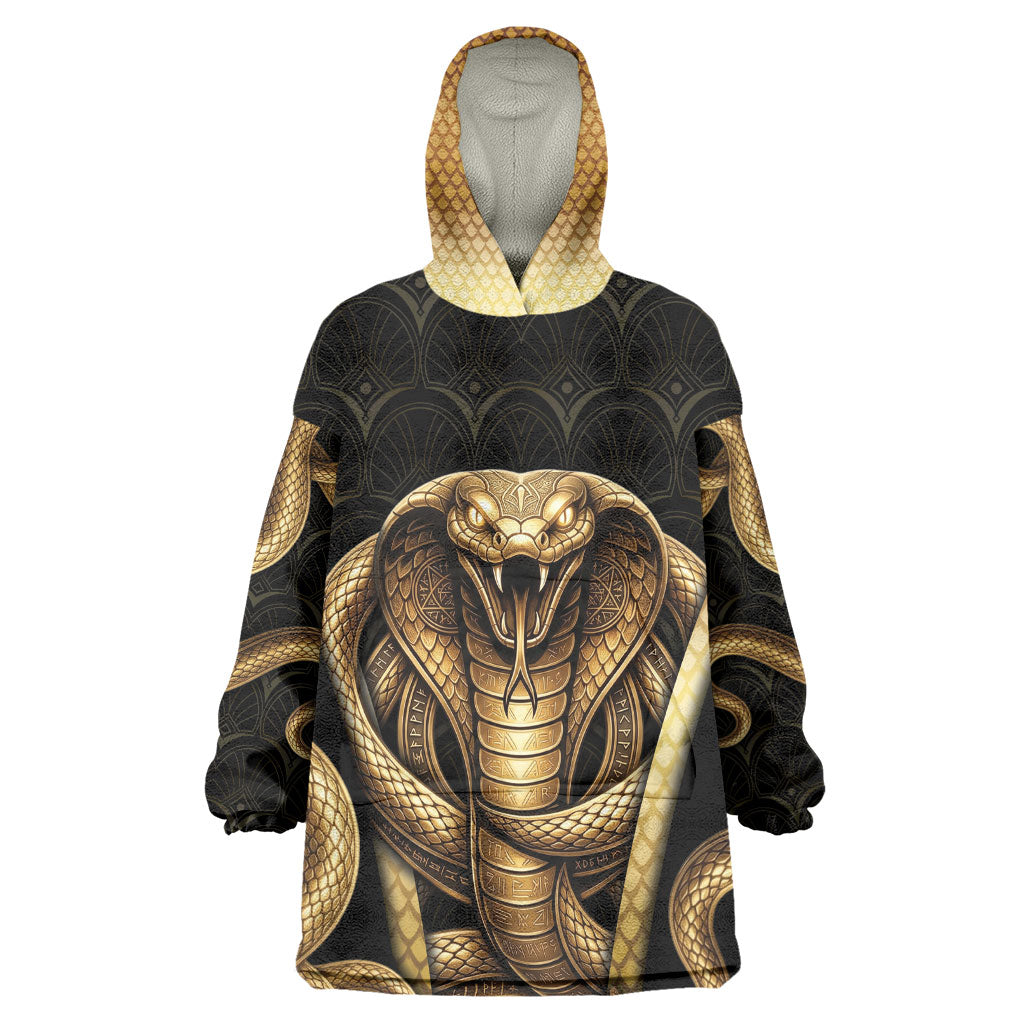 Egypt Uraeus Wearable Blanket Hoodie Gold Cobra Luxury Style