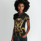 Egypt Uraeus Women Polo Shirt Gold Cobra Luxury Style
