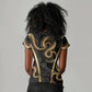 Egypt Uraeus Women V-Neck T-Shirt Gold Cobra Luxury Style