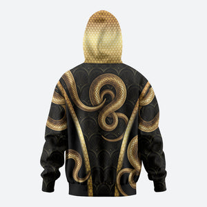 Egypt Uraeus Zip Hoodie Gold Cobra Luxury Style