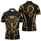 Egypt Uraeus Zipper Polo Shirt Gold Cobra Luxury Style
