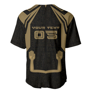 Custom Egypt KA Baseball Jersey Gold Symbol Hieroglyphic Texture