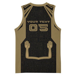 Custom Egypt KA Basketball Jersey Gold Symbol Hieroglyphic Texture