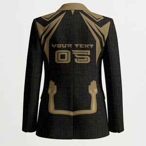 Custom Egypt KA Blazer Gold Symbol Hieroglyphic Texture