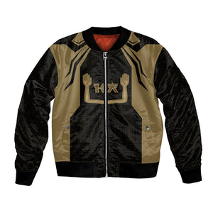 Custom Egypt KA Bomber Jacket Gold Symbol Hieroglyphic Texture