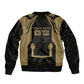 Custom Egypt KA Bomber Jacket Gold Symbol Hieroglyphic Texture
