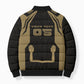 Custom Egypt KA Bomber Puffer Jacket Gold Symbol Hieroglyphic Texture