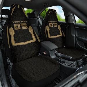 Custom Egypt KA Car Seat Cover Gold Symbol Hieroglyphic Texture