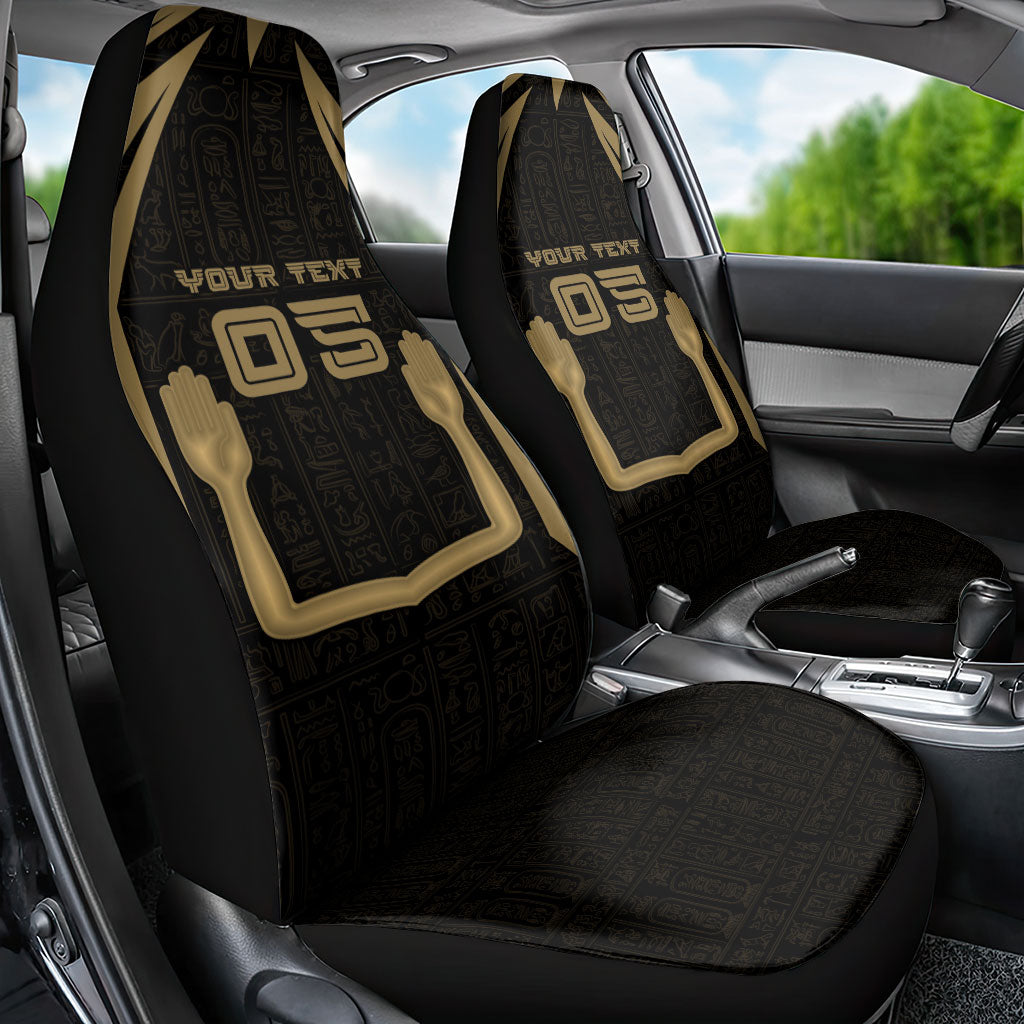 Custom Egypt KA Car Seat Cover Gold Symbol Hieroglyphic Texture