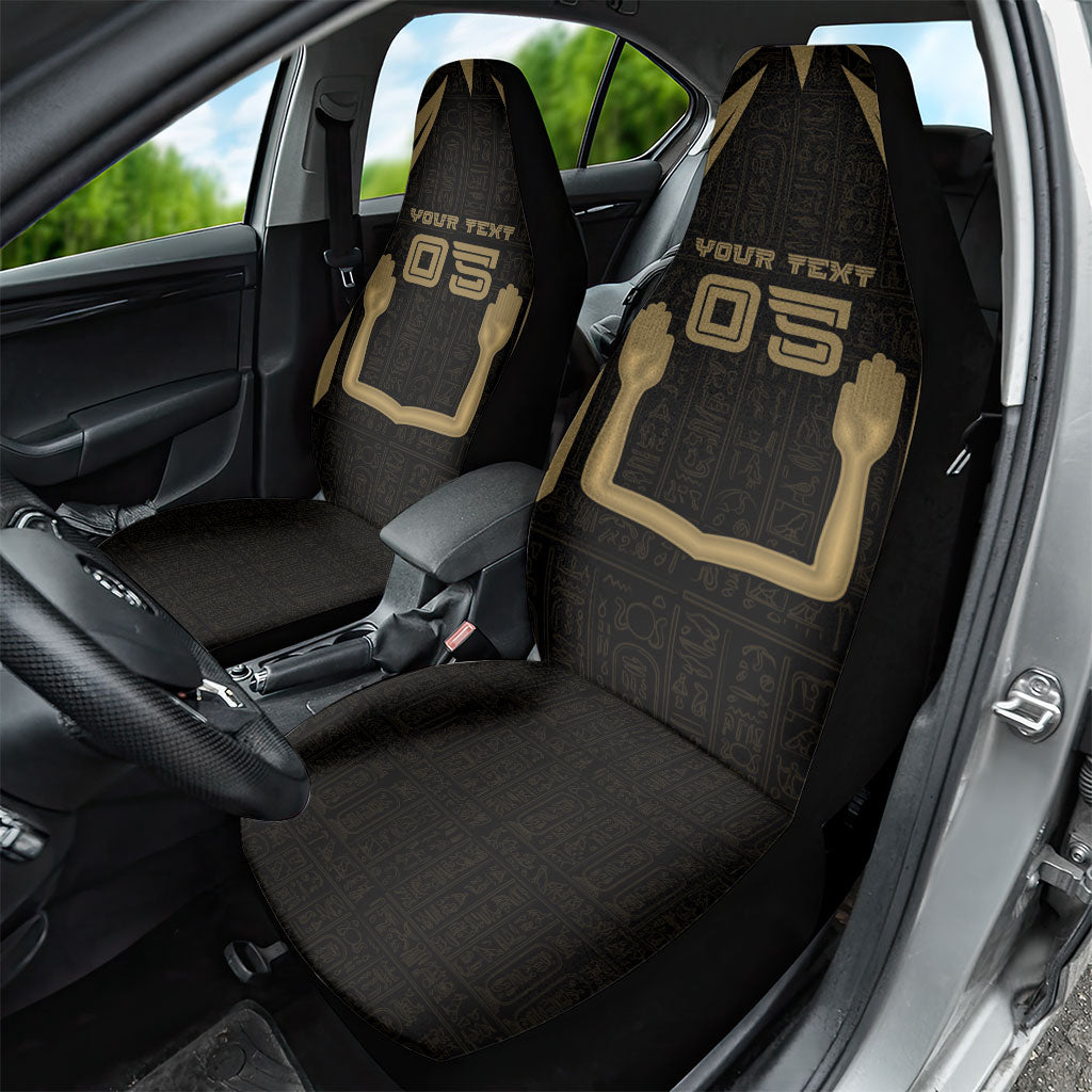 Custom Egypt KA Car Seat Cover Gold Symbol Hieroglyphic Texture
