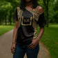 Custom Egypt KA Cross Shoulder Shirt Gold Symbol Hieroglyphic Texture