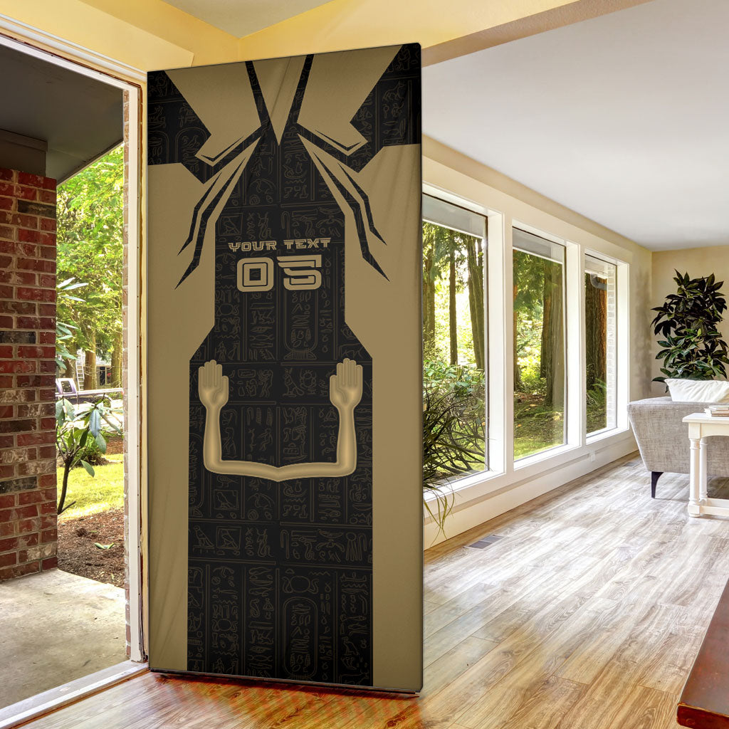 Custom Egypt KA Door Cover Gold Symbol Hieroglyphic Texture