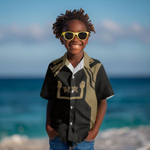 Custom Egypt KA Kid Hawaiian Shirt Gold Symbol Hieroglyphic Texture