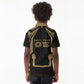Custom Egypt KA Kid Polo Shirt Gold Symbol Hieroglyphic Texture